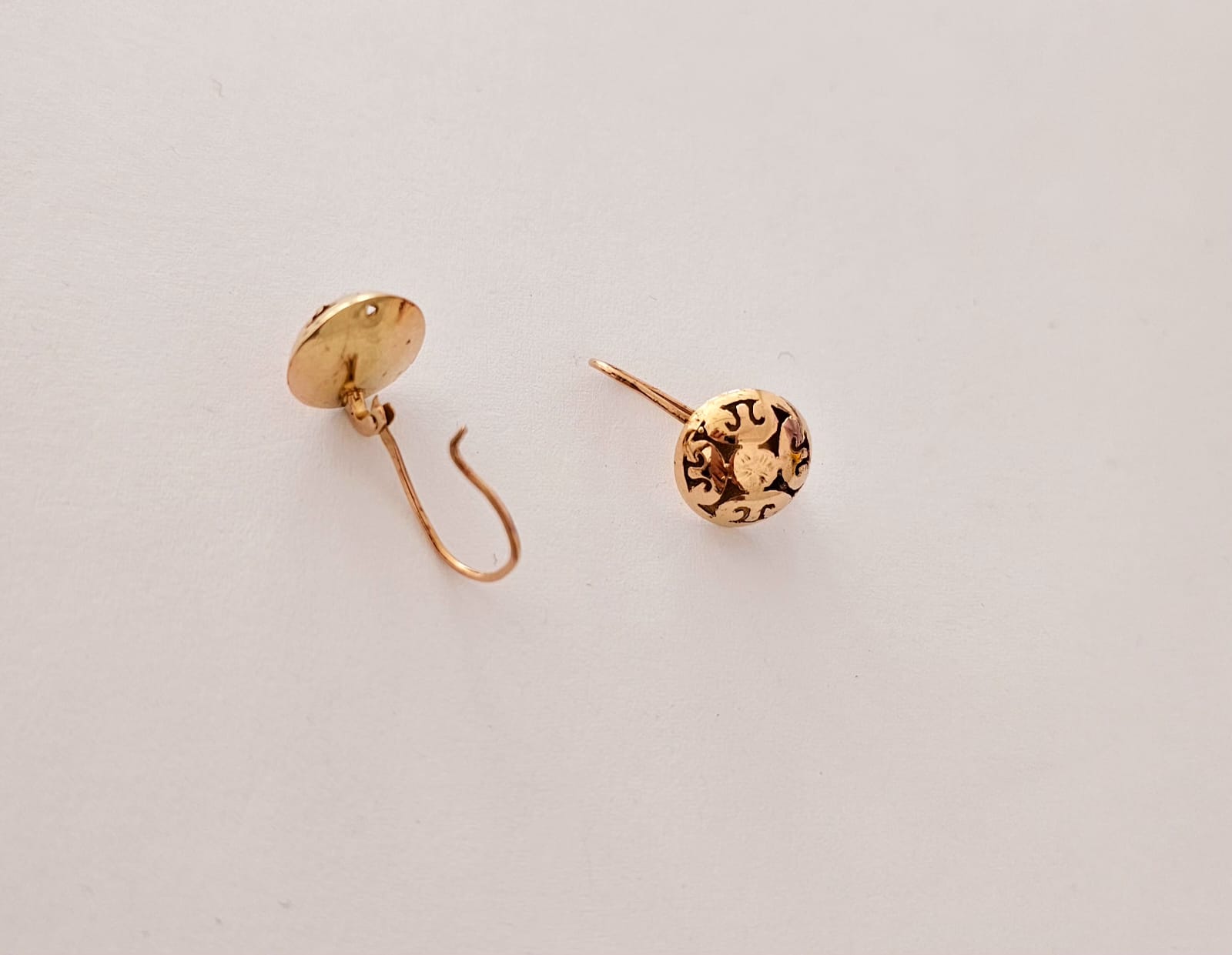 Cercei Aur 14K cu Model Tradițional Decupat – „Rădăcini de Aur” - imagine 2