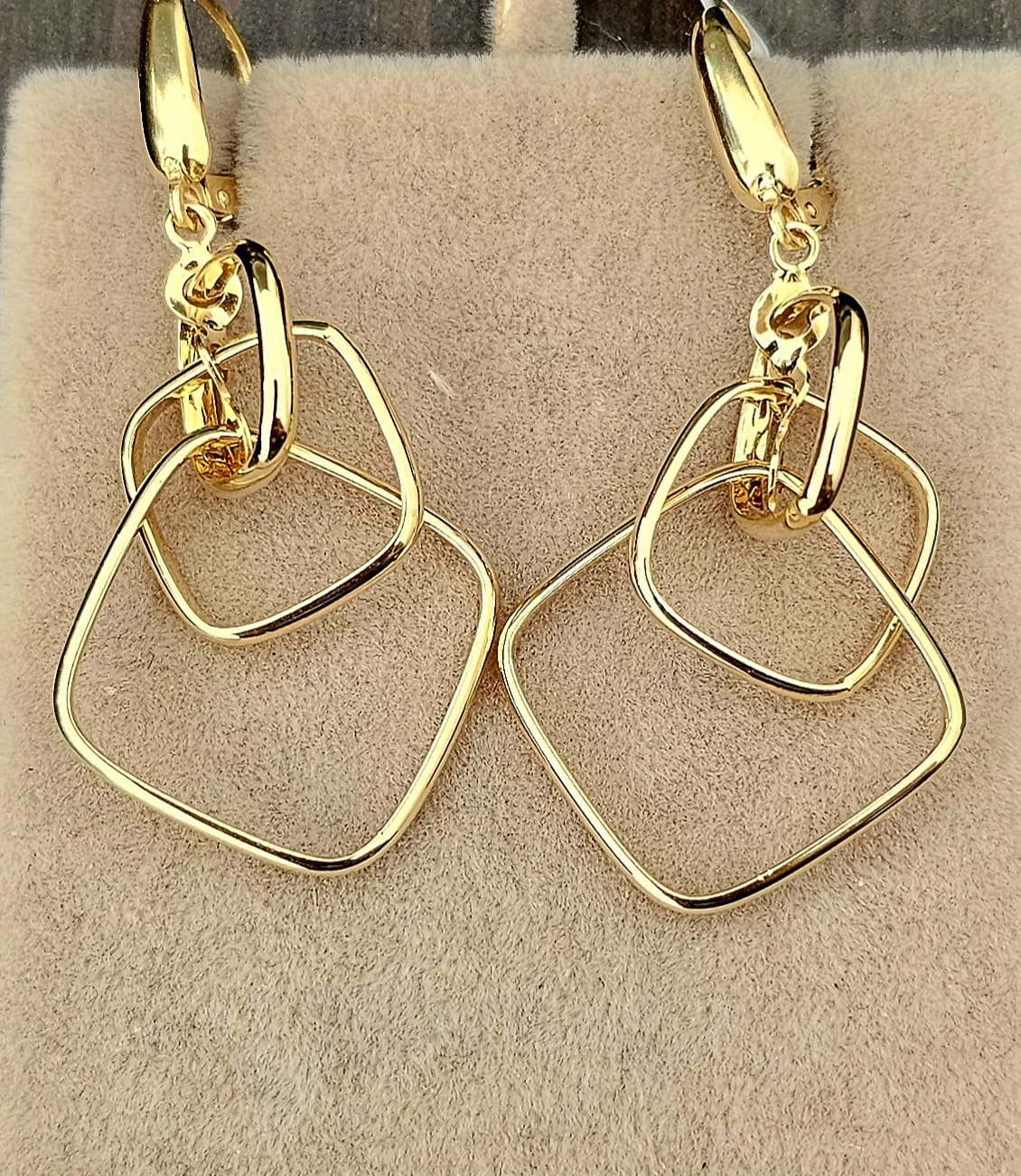 Cercei Aur 14K cu Forme Geometrice Suprapuse – „Geometrie în Mișcare” | Maria Gold